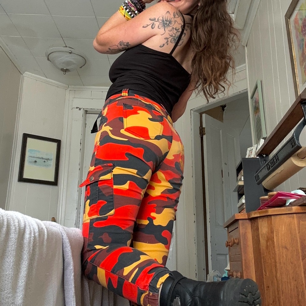 Vibrant Camouflage Cargo Pants